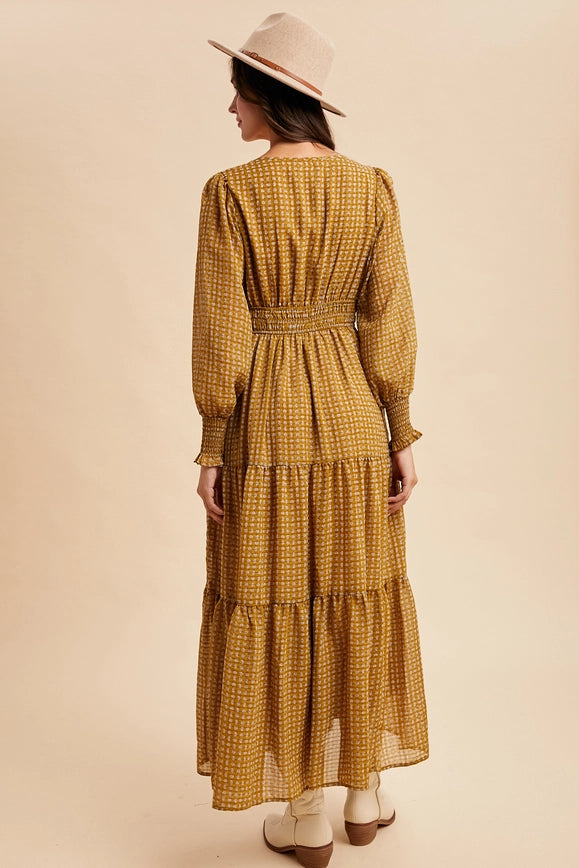 Mustard Medallion Maxi Dress