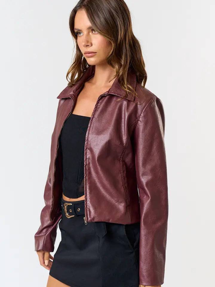 Burgundy Leather Jacket