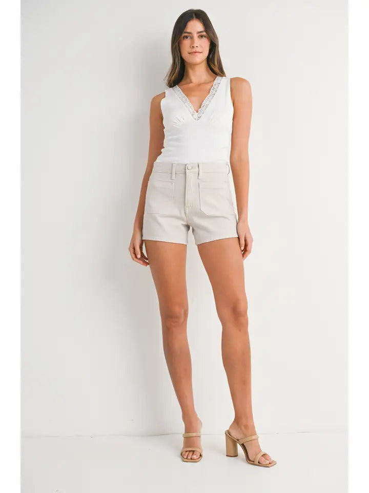 Patch Pocket Shorts (ecru)