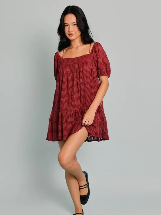 Deep Rouge Babydoll Dress