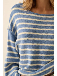 Prentiss Striped Sweater (dusty blue)