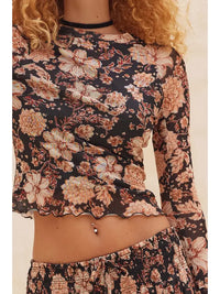Floral Mesh Top
