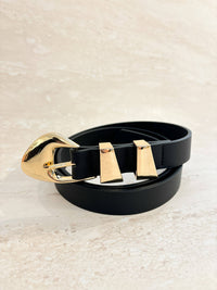 Pebble Dome Buckle Belt in Black - GEORGE-MARY'S