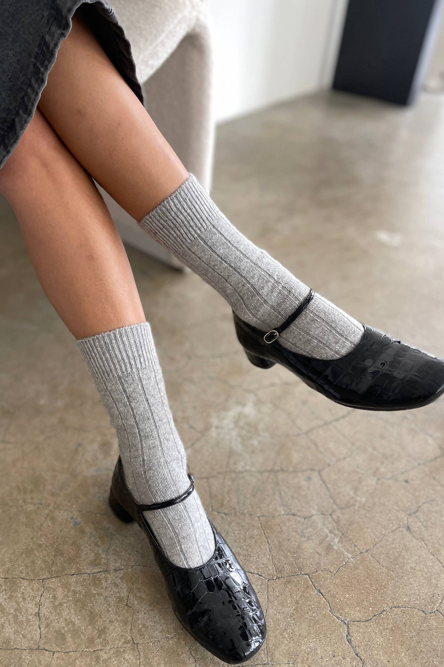 Classic Cashmere Socks (grey melange)