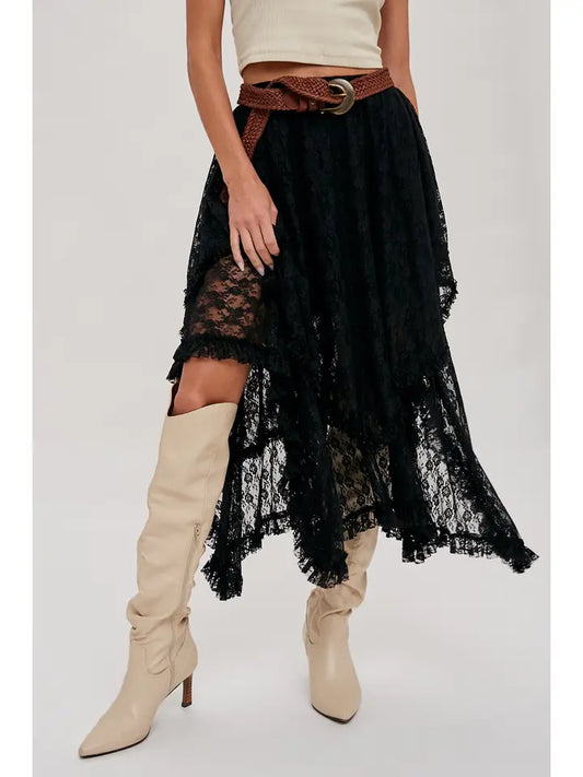 Autumn Lace Midi Skirt