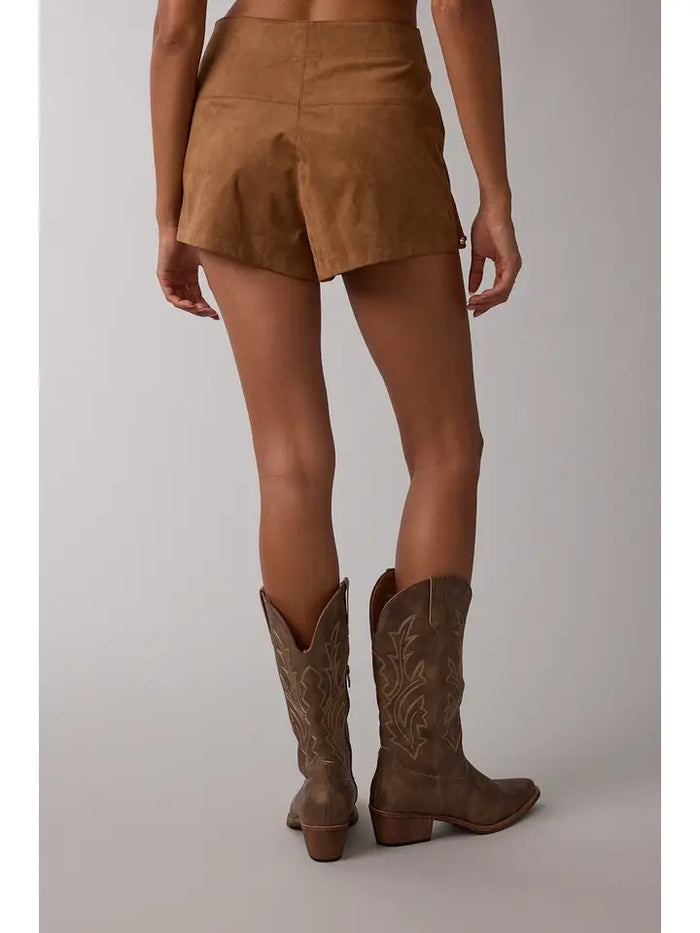 Studded Suede Skort (camel)