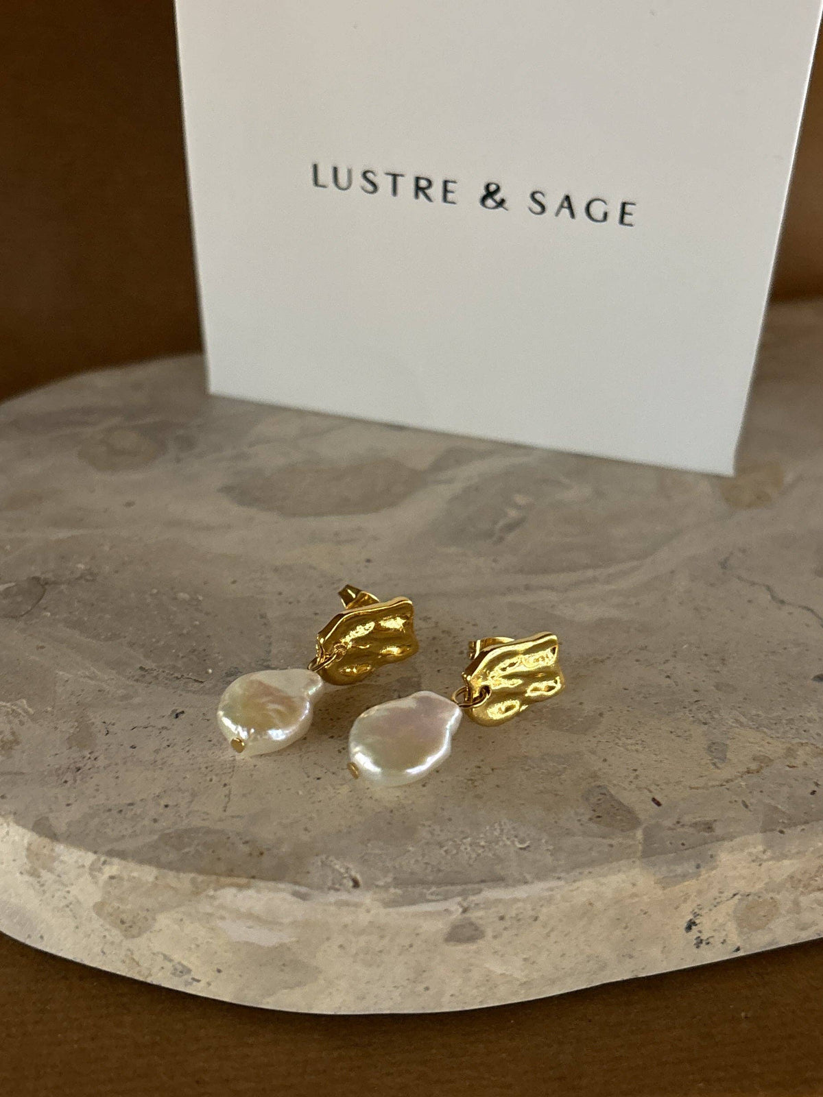 Messina Pearl 18K Gold Plated Earrings - GEORGE-MARY'S