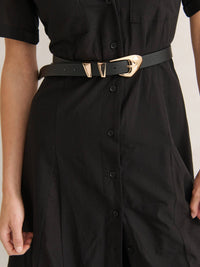 Pebble Dome Buckle Belt in Black - GEORGE-MARY'S