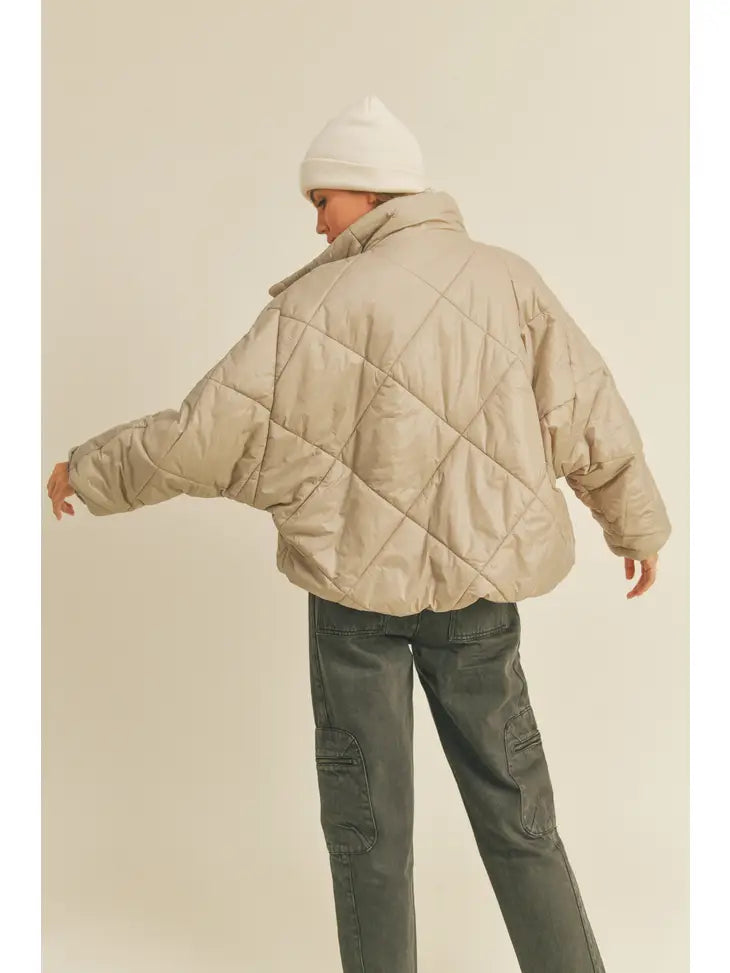 Quilted Puffer Jacket (pale leaf)