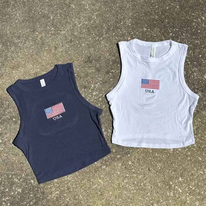 USA Embroidered Tank (navy)