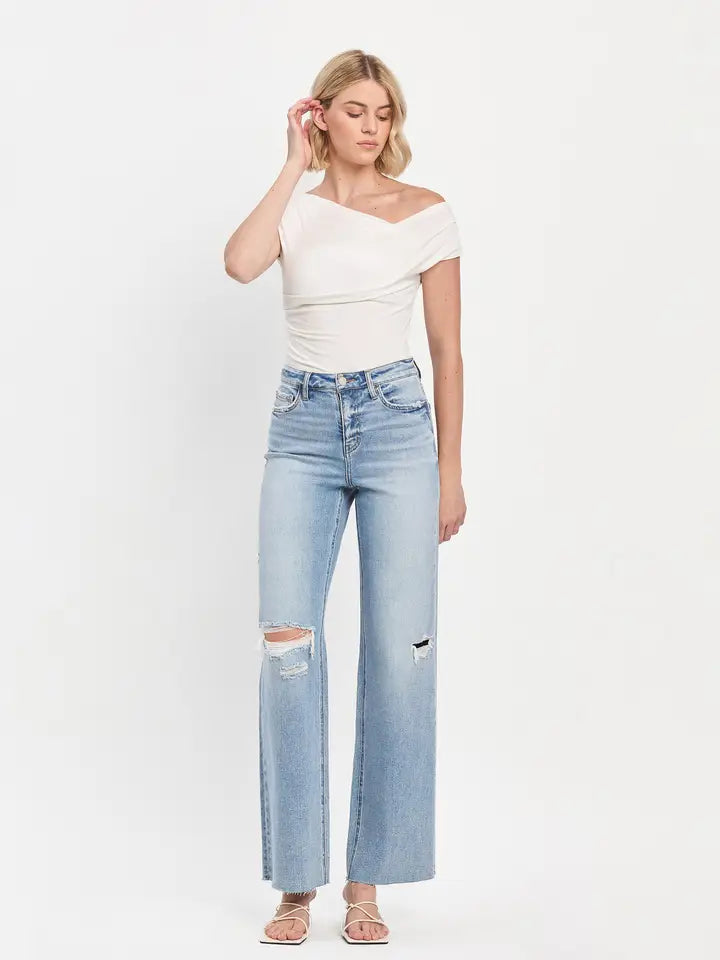 Cult Distressed Wide Leg Denim