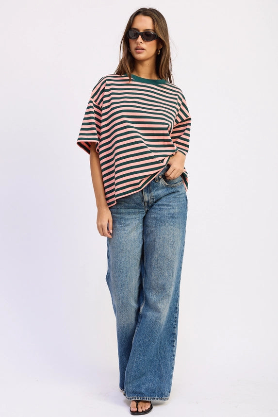 Park Oversized Tee (pink/green)