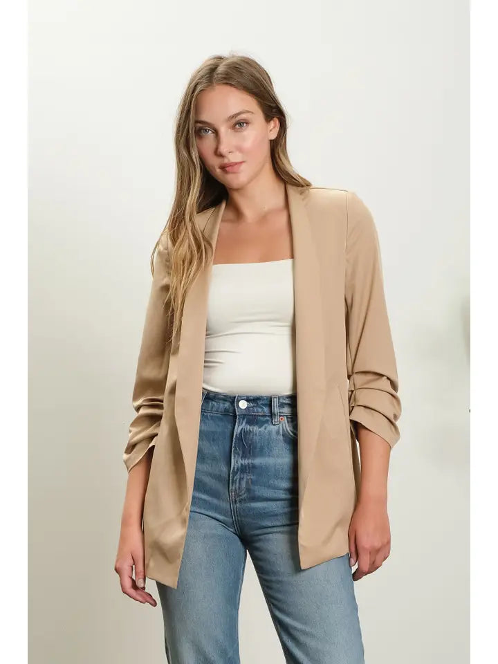 Collarless Blazer (camel)