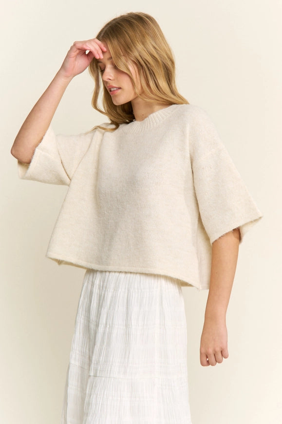 The Penelope Cropped Sweater (ivory)