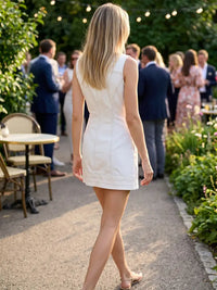 White Twill Zipper Dress - GEORGE-MARY'S