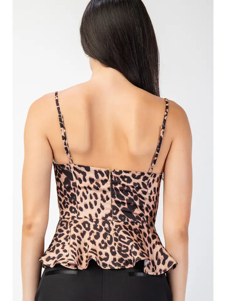 Leopard Print Peplum Top