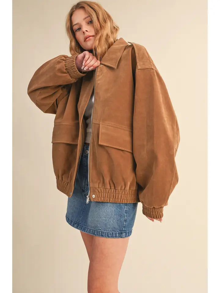 Khris Oversized Suede Jacket
