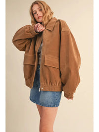 Khris Oversized Suede Jacket