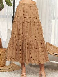 Mocha Eyelet Skirt