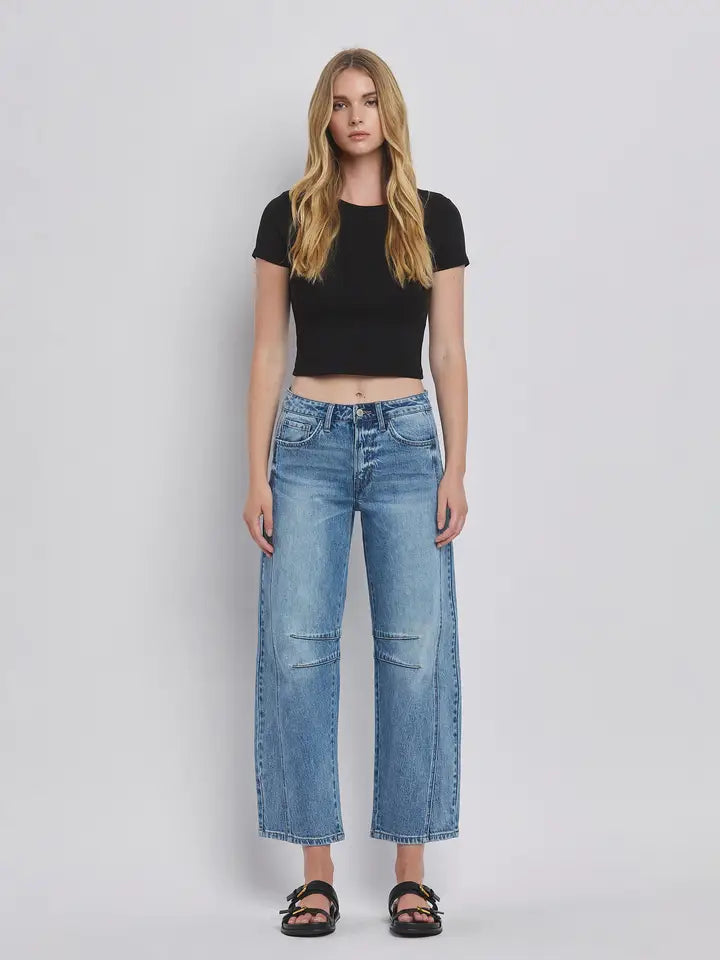 Tingle High Rise Barrel Jeans