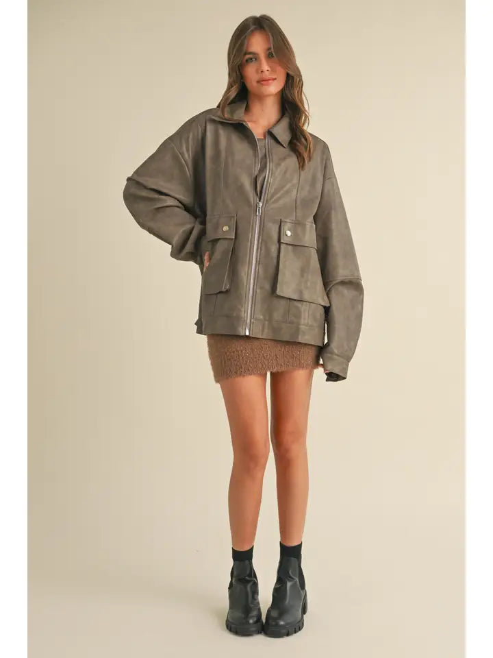 SALE The Ralph Oversized Leather Bomber