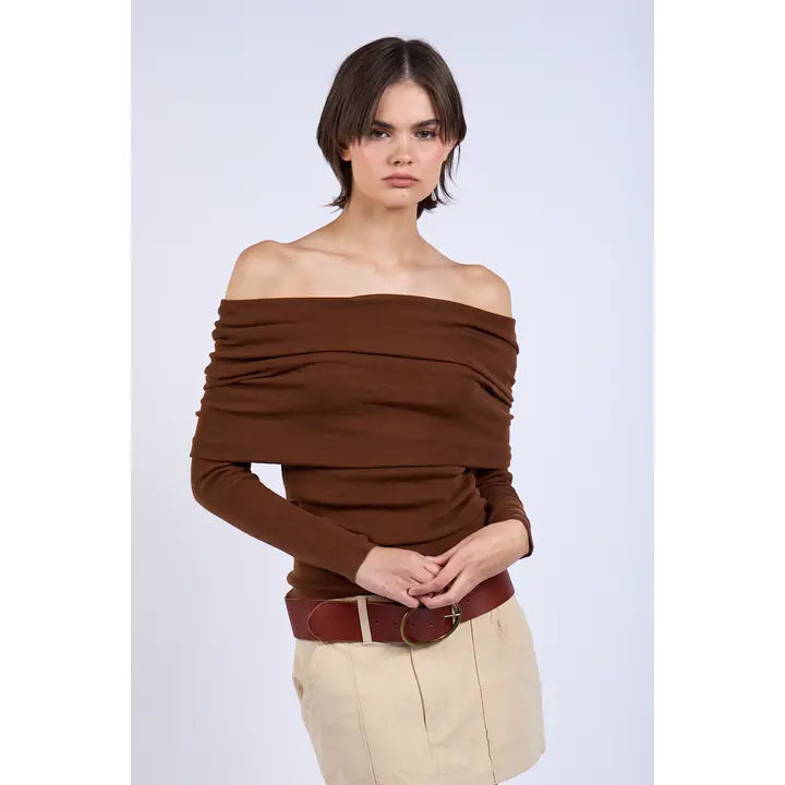 Chocolate Off Shoulder Top