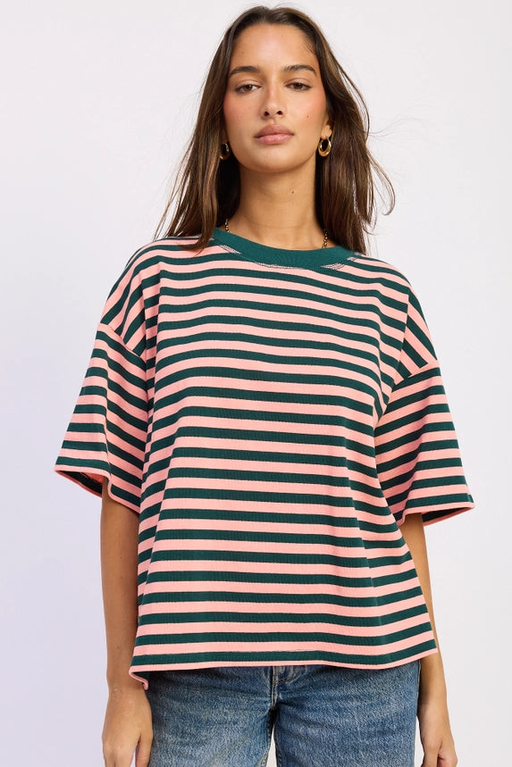 Park Oversized Tee (pink/green)