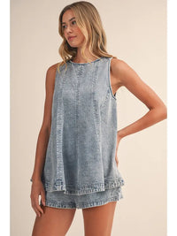 Trapeze Denim Shorts