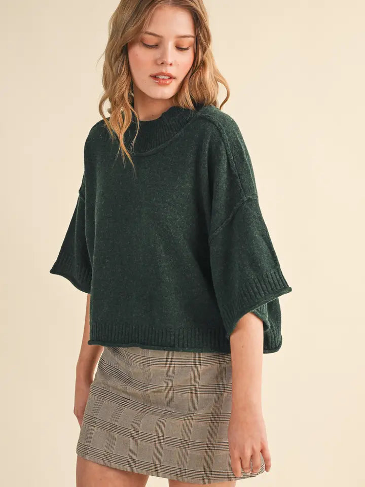 Parks Boxy Knit Sweater (emerald)