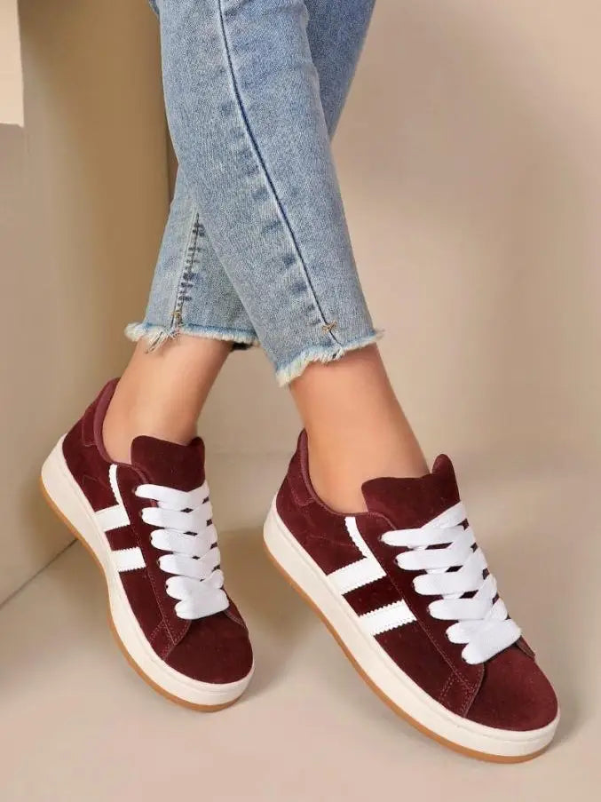 Double Band Sneaker (maroon)