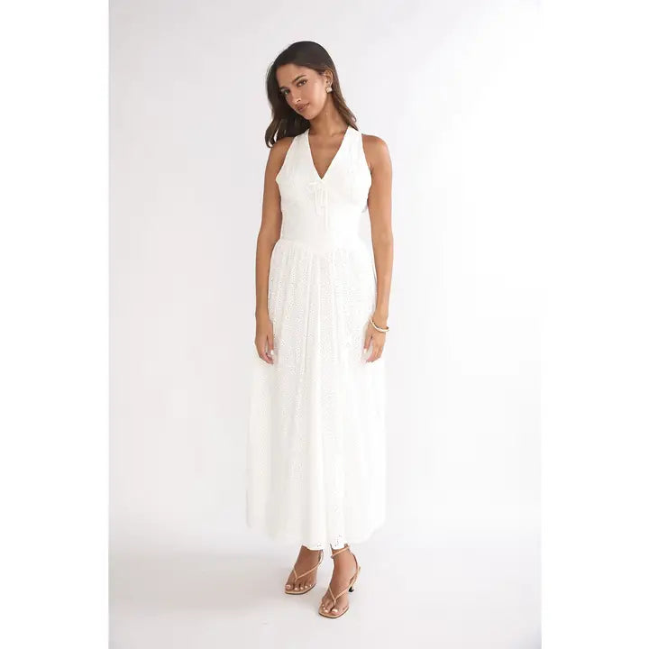 Byron Eyelet Maxi Dress (white) - GEORGE-MARY'S