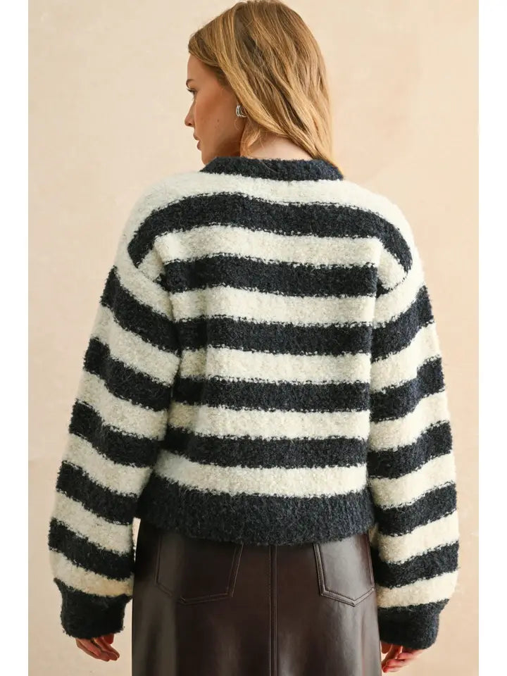 Boucle Striped Cardigan