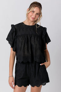 Ella Black Eyelet Shorts
