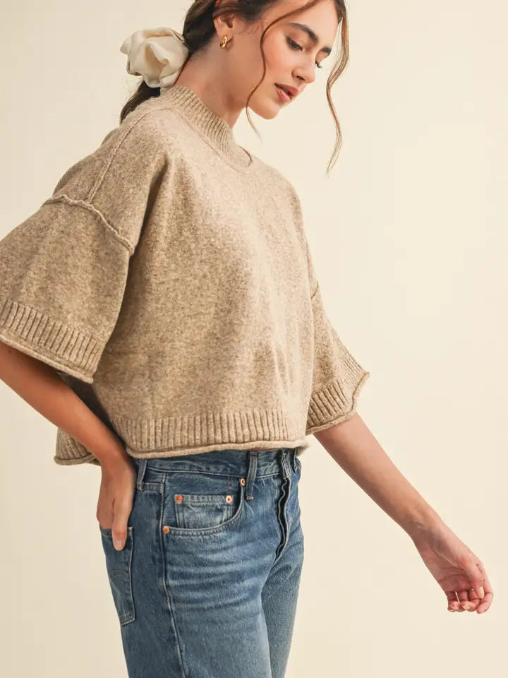 Eleanor Sweater Top (mocha mousse)