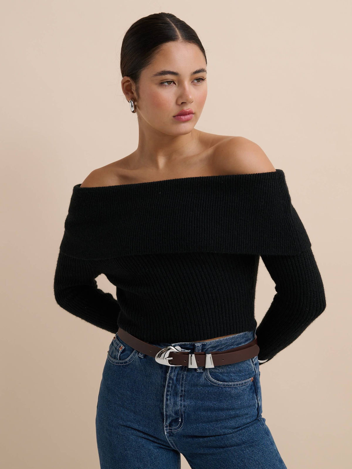 Pebble Dome Buckle Belt in Brown - GEORGE-MARY'S
