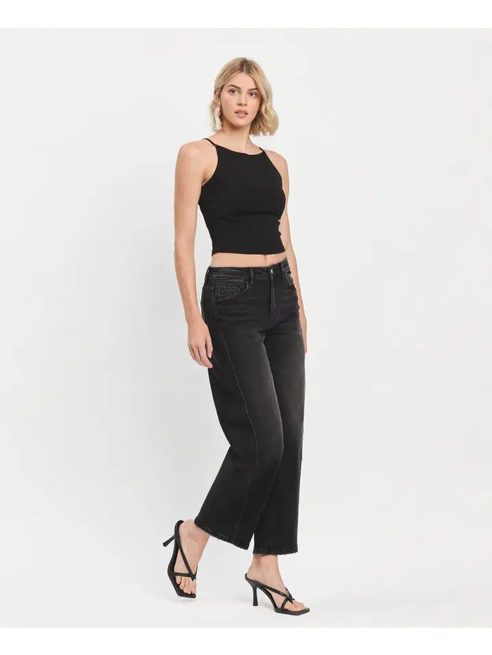 Super High Rise Barrel Jeans (instant black)