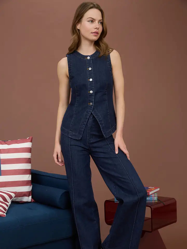 Indigo Seamed Trousers