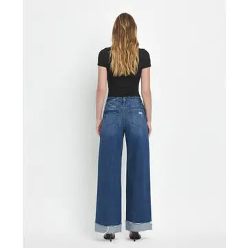 Cuffed Baggy Jeans (dark)