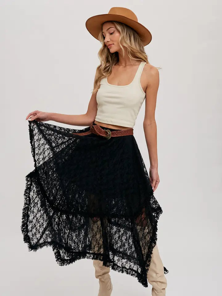 Autumn Lace Midi Skirt