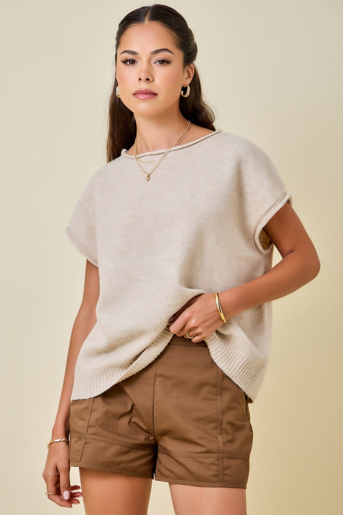 Parks Sweater Top (oatmeal) - GEORGE-MARY'S