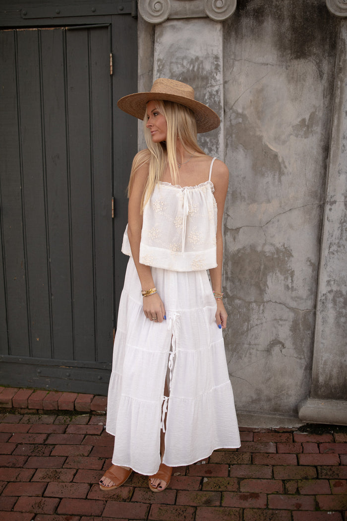 White Side Tie skirt