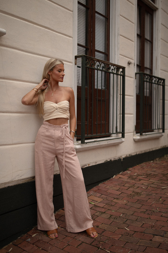 Rose Linen Trouser