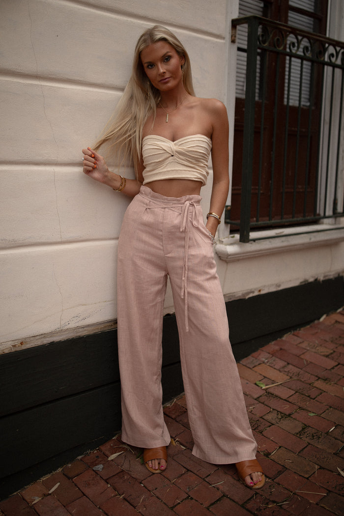 Rose Linen Trouser
