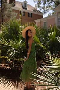 Sophia Eyelet Tube Dress (green)