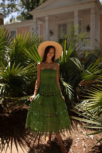 Sophia Eyelet Tube Dress (green)