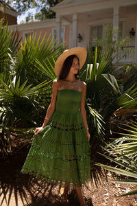 Sophia Eyelet Tube Dress (green)