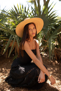 Sophia Eyelet Tube Dress (black)