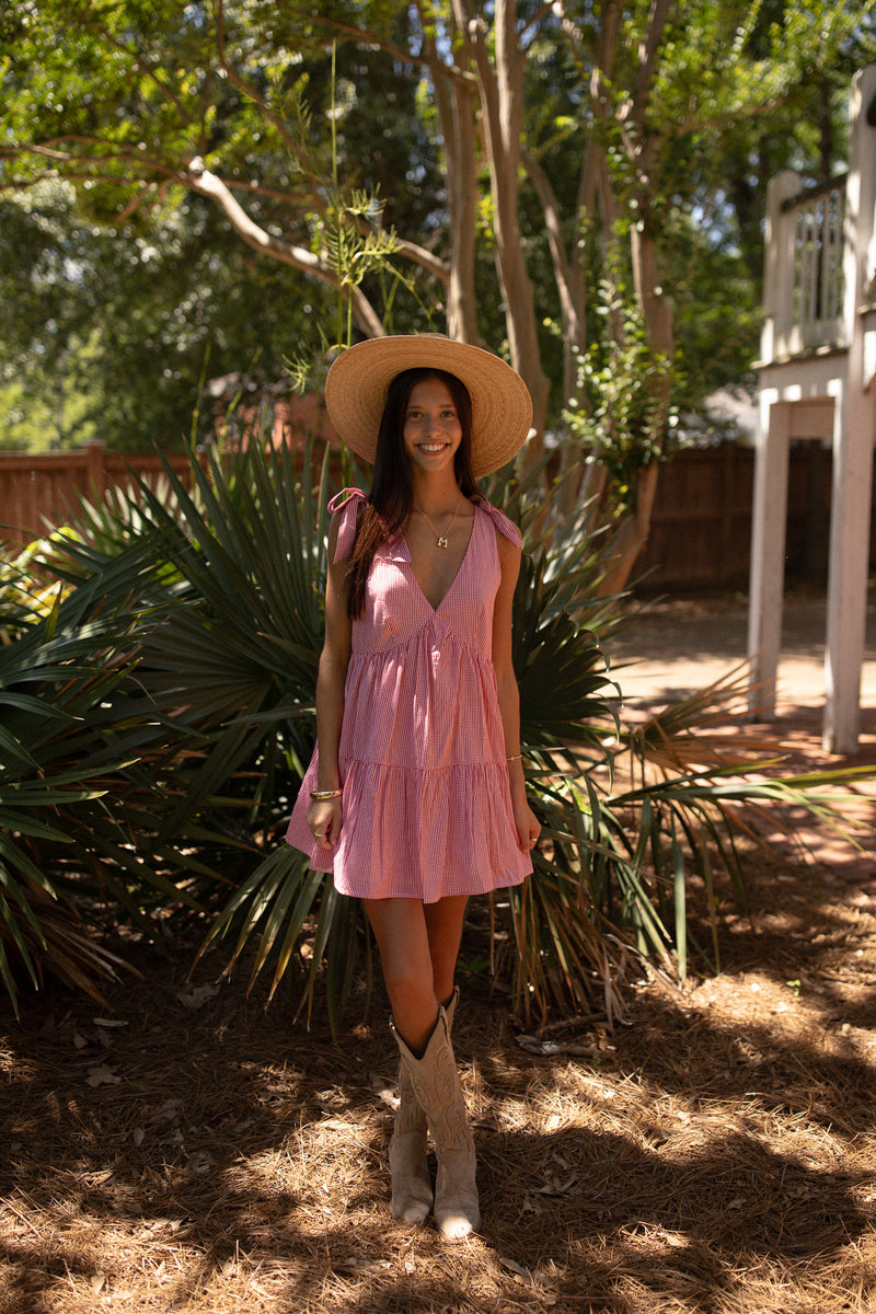 Red Gingham Mini Dress