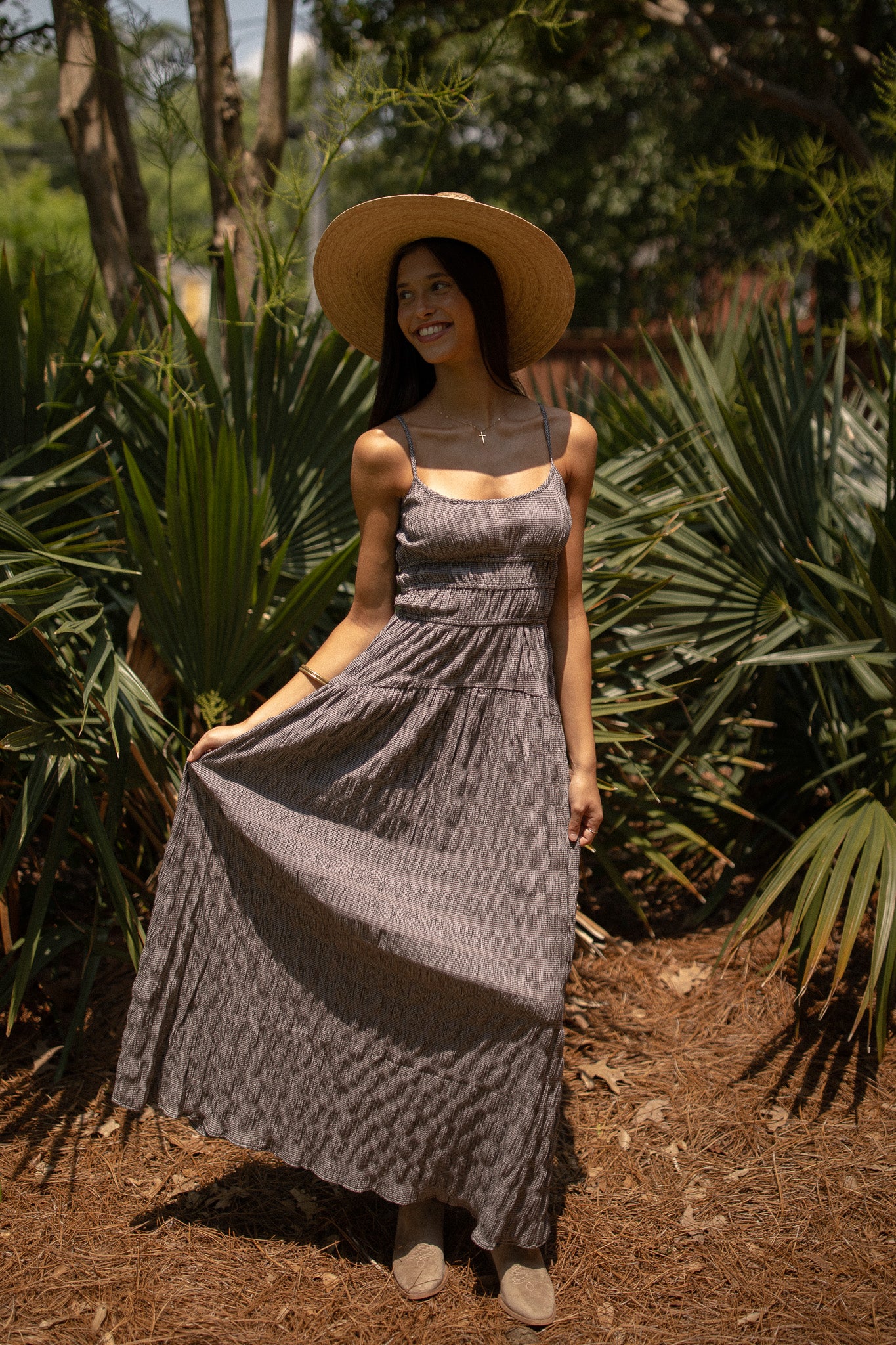ANDMARY】Cecily check long dress