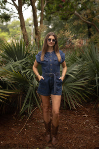 Faith Denim Romper
